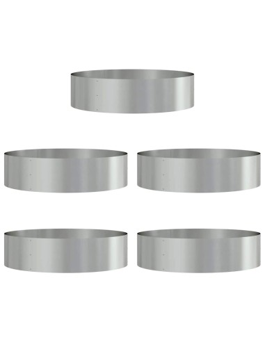 Градински саксии 5 pcs Сребрист 80 x 80 x 20 cm