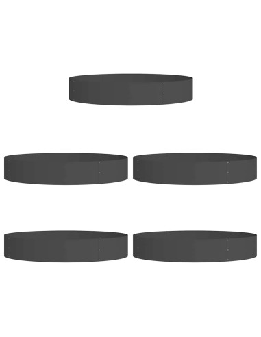 Градински саксии 5 pcs Черно 120 x 120 x 20 см Стомана