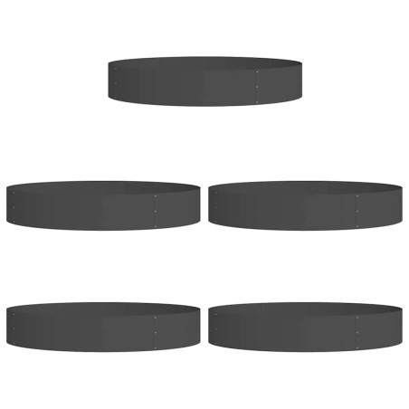 Градински саксии 5 pcs Черно 120 x 120 x 20 см Стомана