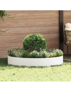 Градински саксии 5 pcs Бяло 120 x 120 x 20 см Стомана