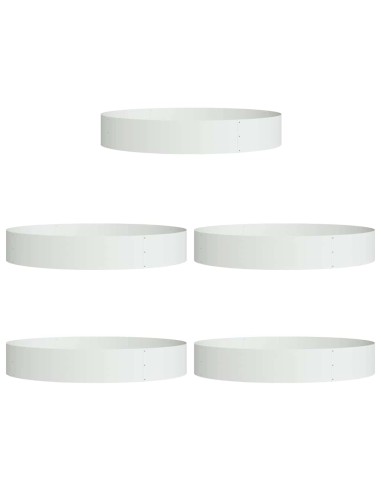 Градински саксии 5 pcs Бяло 120 x 120 x 20 см Стомана