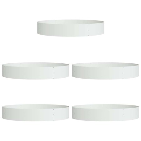 Градински саксии 5 pcs Бяло 120 x 120 x 20 см Стомана Градински саксии 5 pcs Бяло 120 x 120 x 20 см Стомана