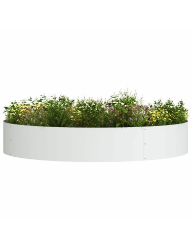 Градински саксии 5 pcs Бяло 120 x 120 x 20 см Стомана