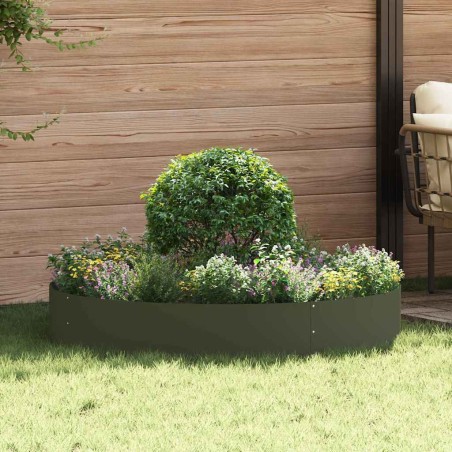 Градински саксии 5 pcs Маслиненозелен 120 x 120 x 20 см Стомана