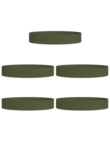 Градински саксии 5 pcs Маслиненозелен 120 x 120 x 20 см Стомана