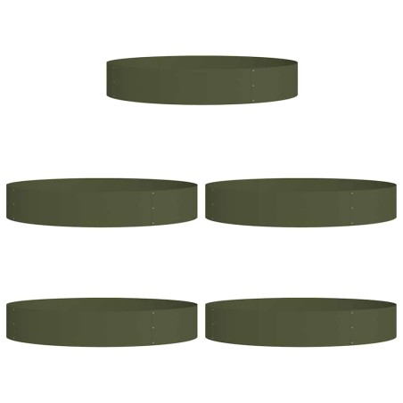 Градински саксии 5 pcs Маслиненозелен 120 x 120 x 20 см Стомана