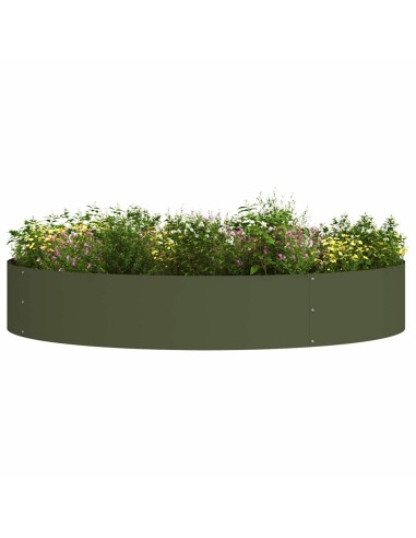Градински саксии 5 pcs Маслиненозелен 120 x 120 x 20 см Стомана