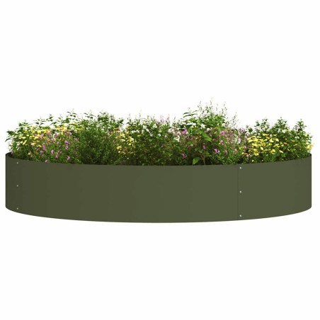 Градински саксии 5 pcs Маслиненозелен 120 x 120 x 20 см Стомана