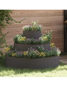 Градинска саксия Черно 90 x 90 x 20 см Стомана
