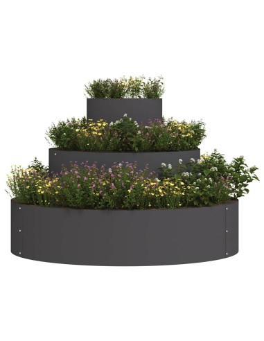 Градинска саксия Черно 90 x 90 x 20 см Стомана