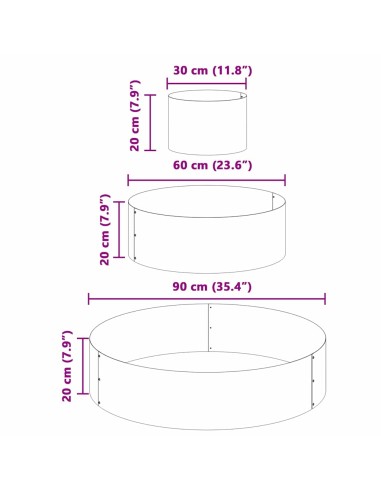 Градинска саксия Сребрист 90 x 90 x 20 см Поцинкована стомана