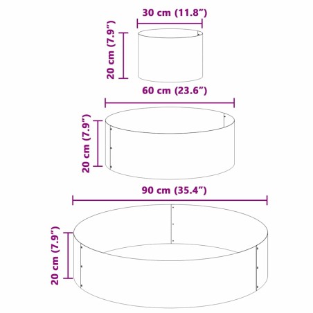 Градинска саксия Сребрист 90 x 90 x 20 см Поцинкована стомана