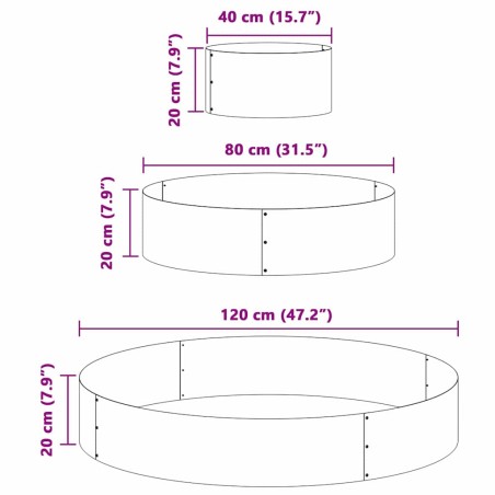Градинска саксия Сребрист 120 x 120 x 20 см Неръждаема стомана