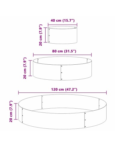 Градинска саксия Сребрист 120 x 120 x 20 см Поцинкована стомана
