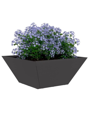 Саксия за градина Черно 35 x 35 x 15 см Стомана