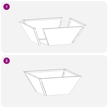 Саксия за градина Черно 35 x 35 x 15 см Стомана