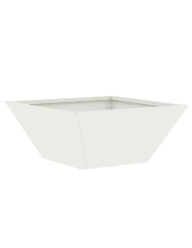 Саксия за градина Бяло 35 x 35 x 15 см Стомана