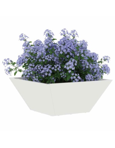 Саксия за градина Бяло 35 x 35 x 15 см Стомана