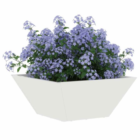 Саксия за градина Бяло 35 x 35 x 15 см Стомана