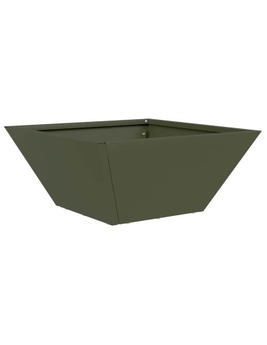 Саксия за градина Маслиненозелен 35 x 35 x 15 см Стомана