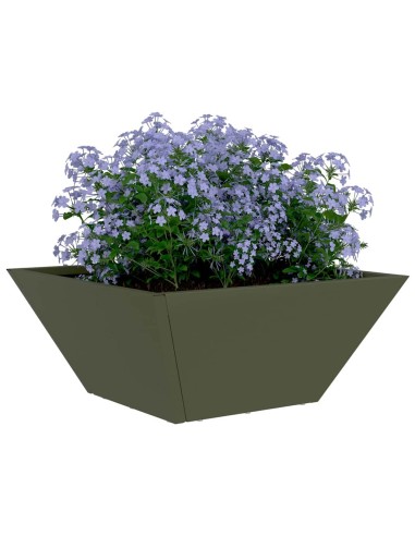 Саксия за градина Маслиненозелен 35 x 35 x 15 см Стомана