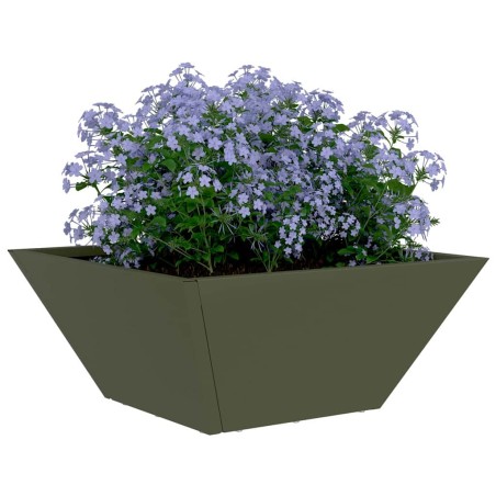 Саксия за градина Маслиненозелен 35 x 35 x 15 см Стомана