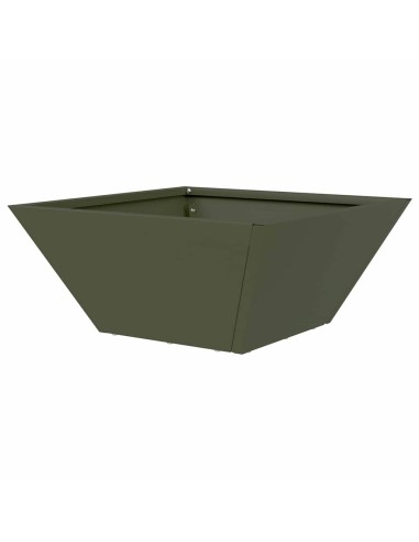 Саксия за градина Маслиненозелен 35 x 35 x 15 см Стомана