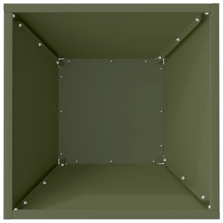 Саксия за градина Маслиненозелен 35 x 35 x 15 см Стомана