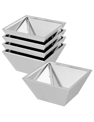 Саксия за градина 5 pcs Сребрист 35 x 35 x 15 см