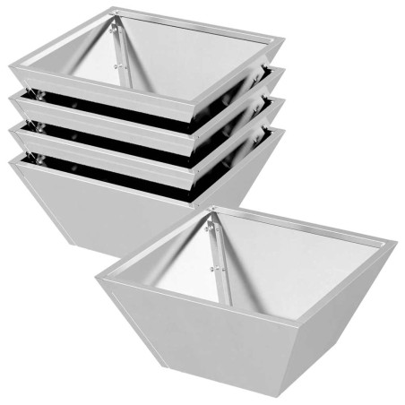 Саксия за градина 5 pcs Сребрист 35 x 35 x 15 см