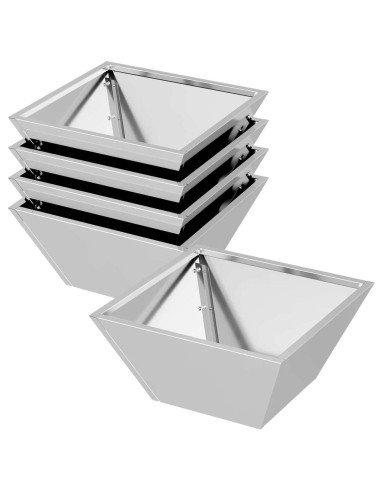 Саксия за градина 5 pcs Сребрист 35 x 35 x 15 см