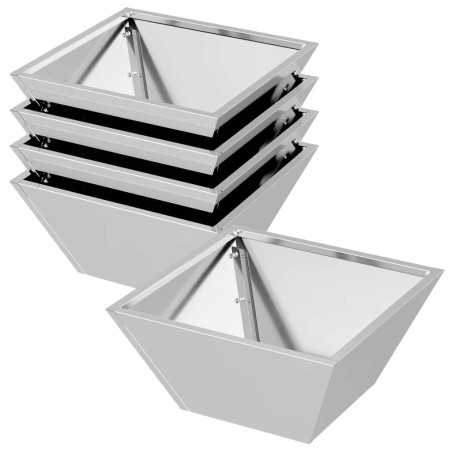 Саксия за градина 5 pcs Сребрист 35 x 35 x 15 см