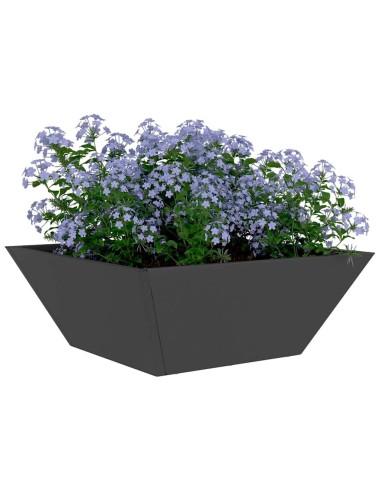 Саксия за градина Черно 40 x 40 x 15 см Стомана