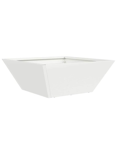 Саксия за градина Бяло 40 x 40 x 15 см Стомана