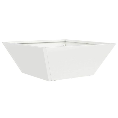 Саксия за градина Бяло 40 x 40 x 15 см Стомана