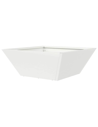 Саксия за градина Бяло 40 x 40 x 15 см Стомана
