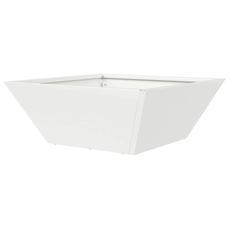 Саксия за градина Бяло 40 x 40 x 15 см Стомана