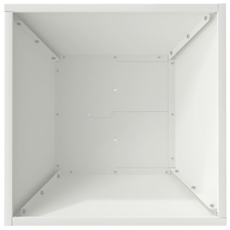 Саксия за градина Бяло 40 x 40 x 15 см Стомана
