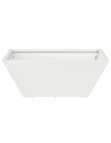 Саксия за градина 5 pcs Бяло 40 x 40 x 15 см Стомана