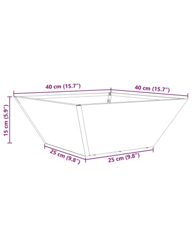 Саксия за градина 5 pcs Антрацит 40 x 40 x 15 см Стомана
