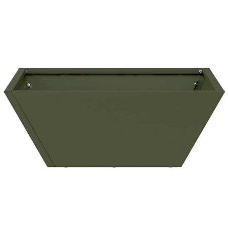 Саксия за градина Маслиненозелен 40 x 40 x 15 см Стомана