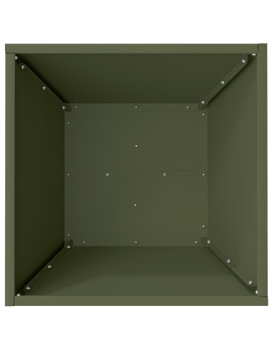 Саксия за градина Маслиненозелен 40 x 40 x 15 см Стомана