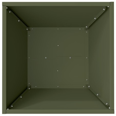 Саксия за градина Маслиненозелен 40 x 40 x 15 см Стомана