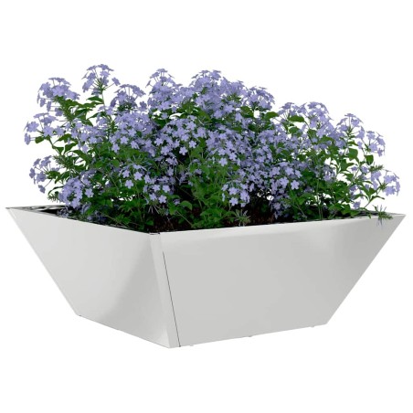 Саксия за градина Сребрист 40 x 40 x 15 см Поцинкована стомана