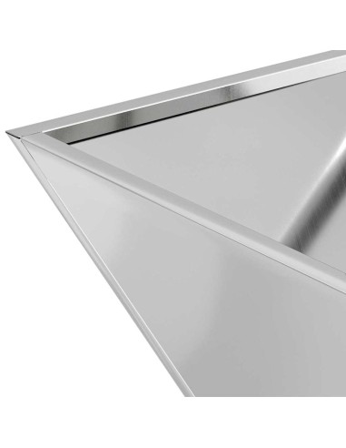 Саксия за градина Сребрист 40 x 40 x 15 см Поцинкована стомана