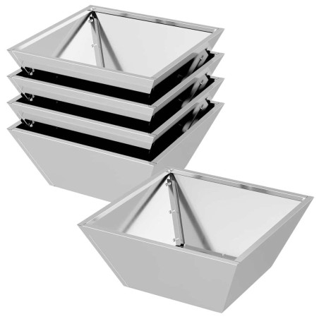 Саксия за градина 5 pcs Сребрист 40 x 40 x 15 см