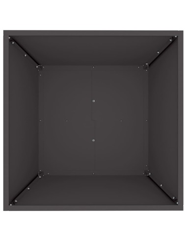 Саксия за градина Черно 50 x 50 x 15 см Стомана