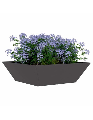 Саксия за градина 5 pcs Черно 50 x 50 x 15 см Стомана