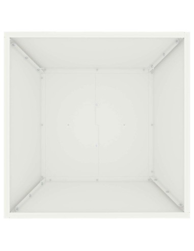 Саксия за градина Бяло 50 x 50 x 15 см Стомана