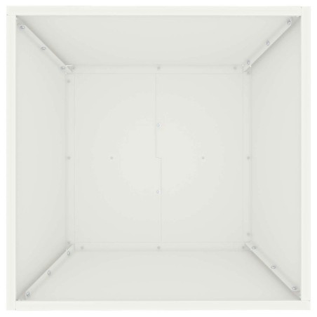 Саксия за градина Бяло 50 x 50 x 15 см Стомана